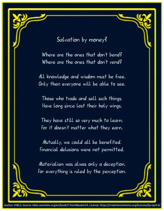 Salvation by money?