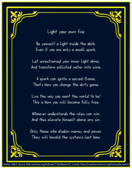 Light your own fire