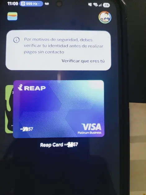 Active Visa card visible in Google Wallet carousel ready for NFC contactless purchase