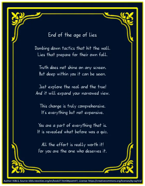 End of the age of lies