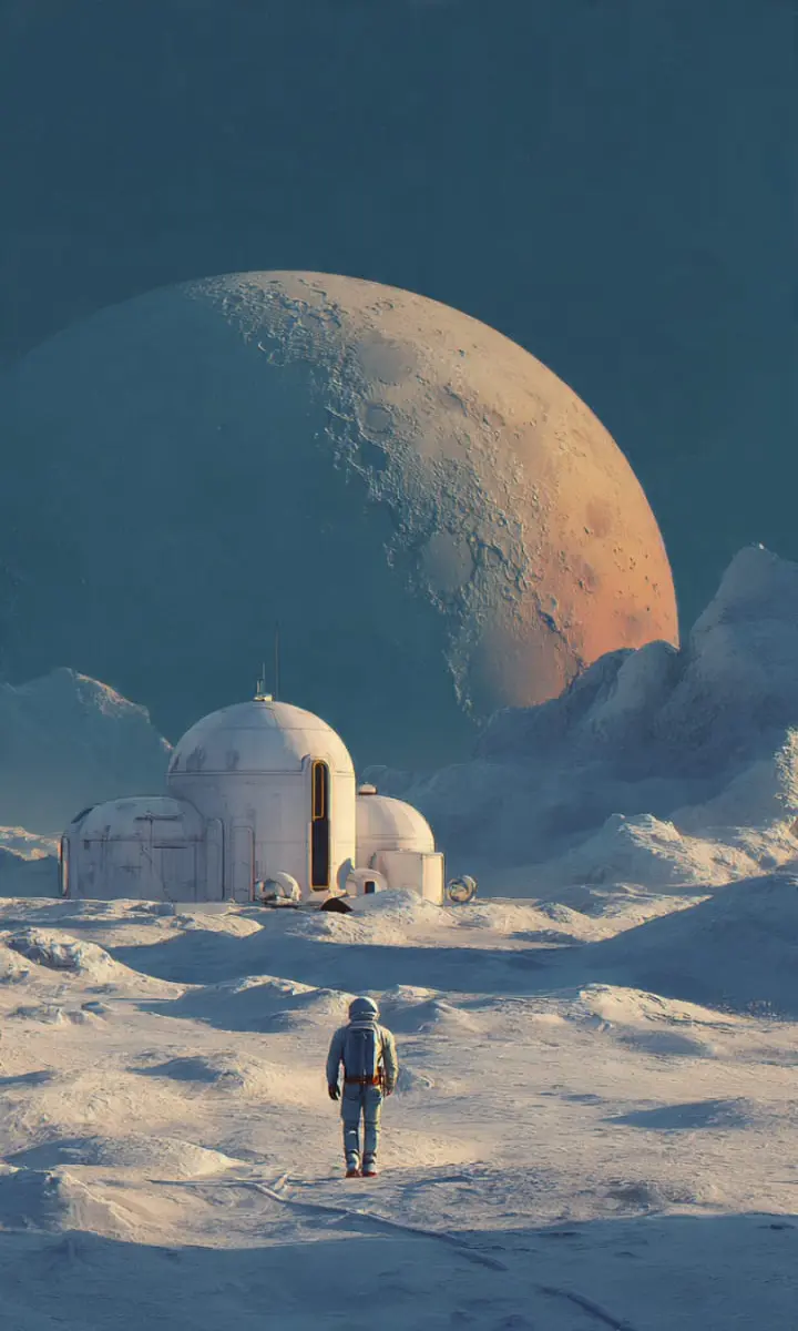The Impression of an Artist of a Hotel on the Moon