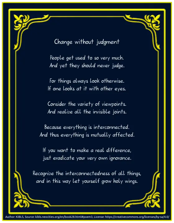 Change without judgment