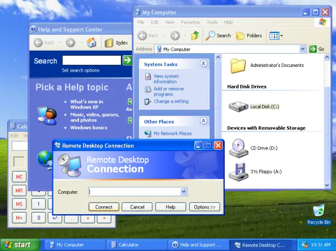 Ventanas de Windows XP