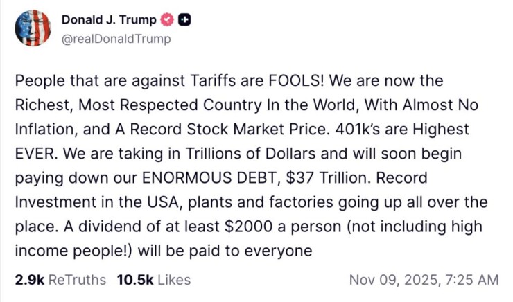 Tariff Dividend Check