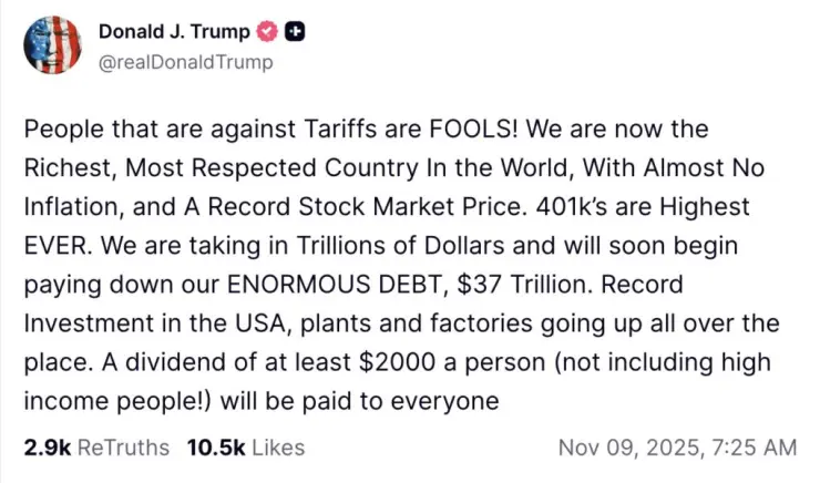 Tariff Dividend Check