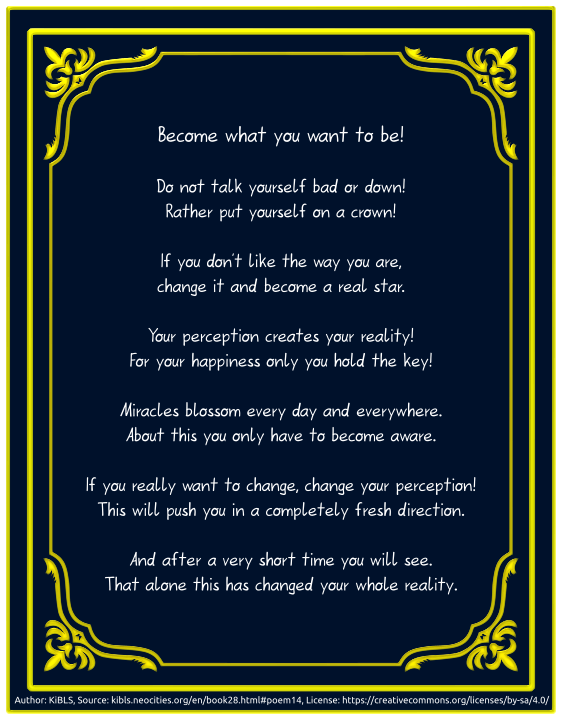 Become what you want to be!