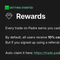A screen shot from the Terminal / Padre documentation page, which shows a breakdown of the Rewards page.