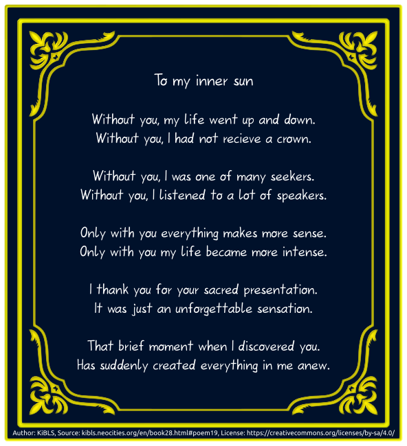 To my inner sun