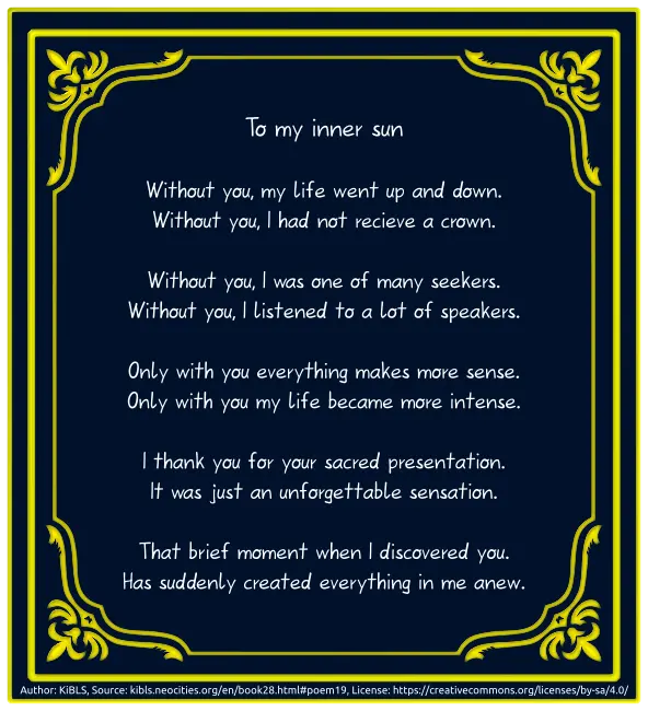To my inner sun