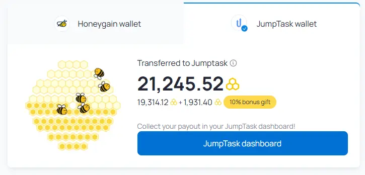 Here's my estimated earnings on honeygain