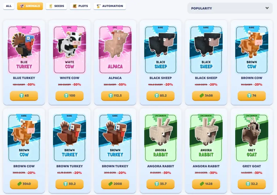 Chainers Animals Sale 1