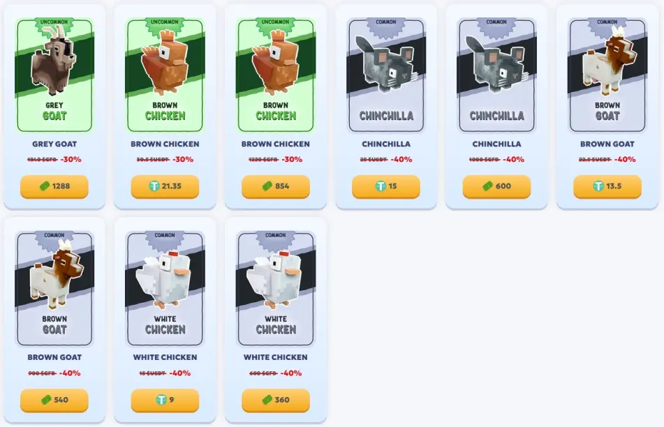 Chainers Animals Sale 2