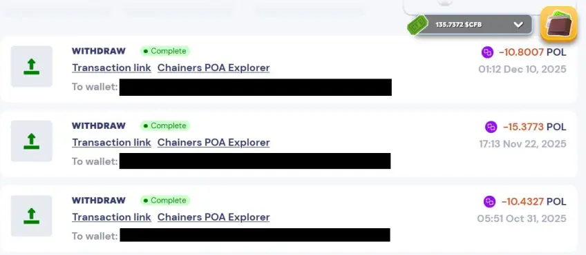 Chainers Withdrawal Proof