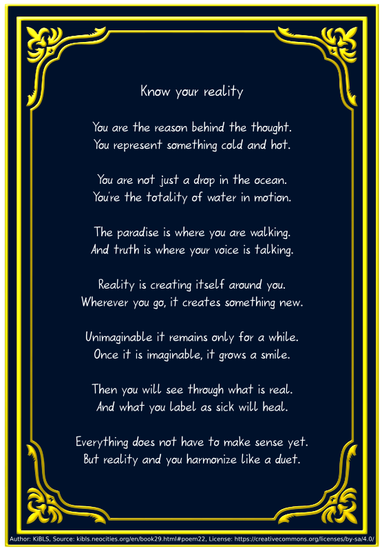 Know your reality
