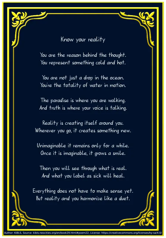 Know your reality