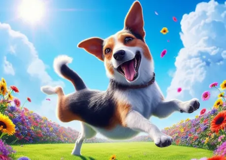 Perro feliz