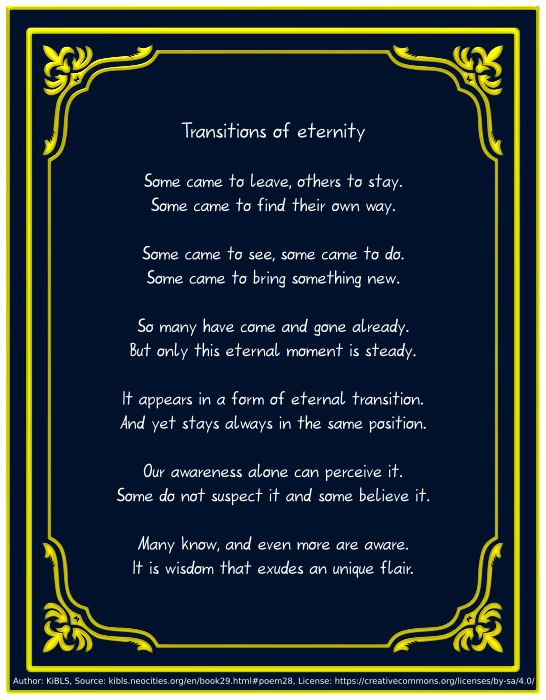 Transitions of eternity