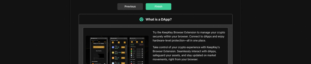 The KeepKey Desktop app (PC/Android) provides a simple,