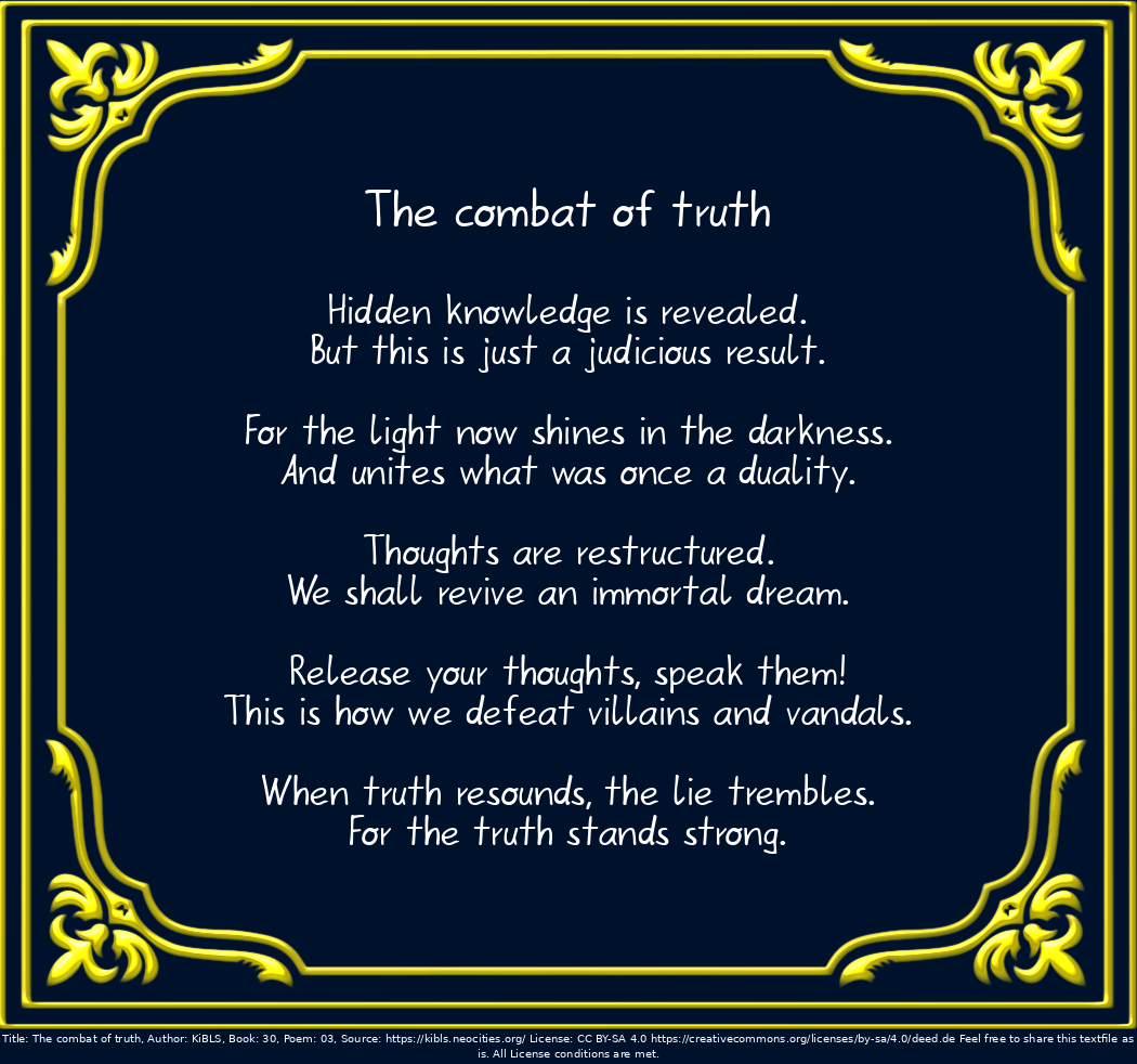 The combat of truth