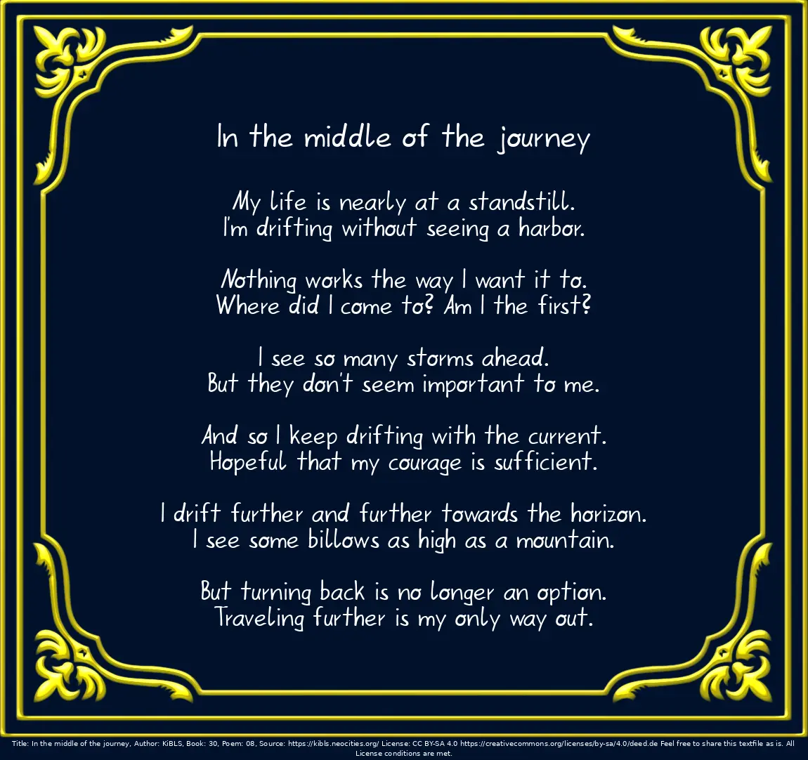 In the middle of the journey