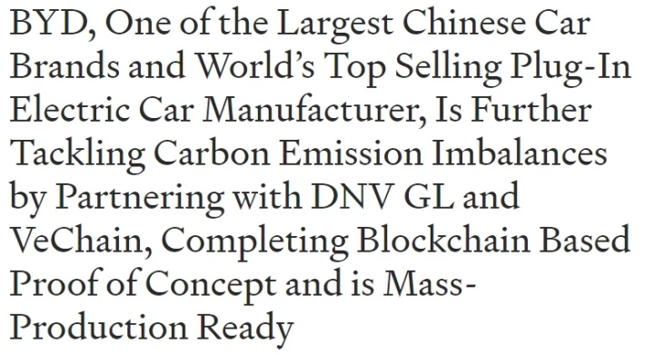 VeChain BYD