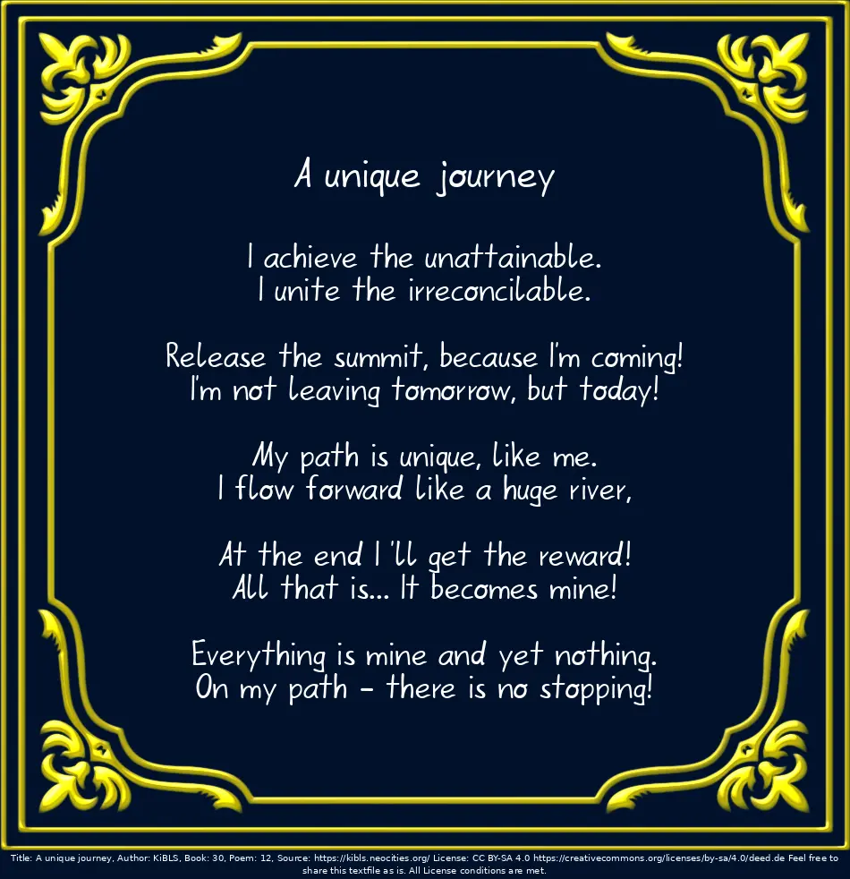 A unique journey