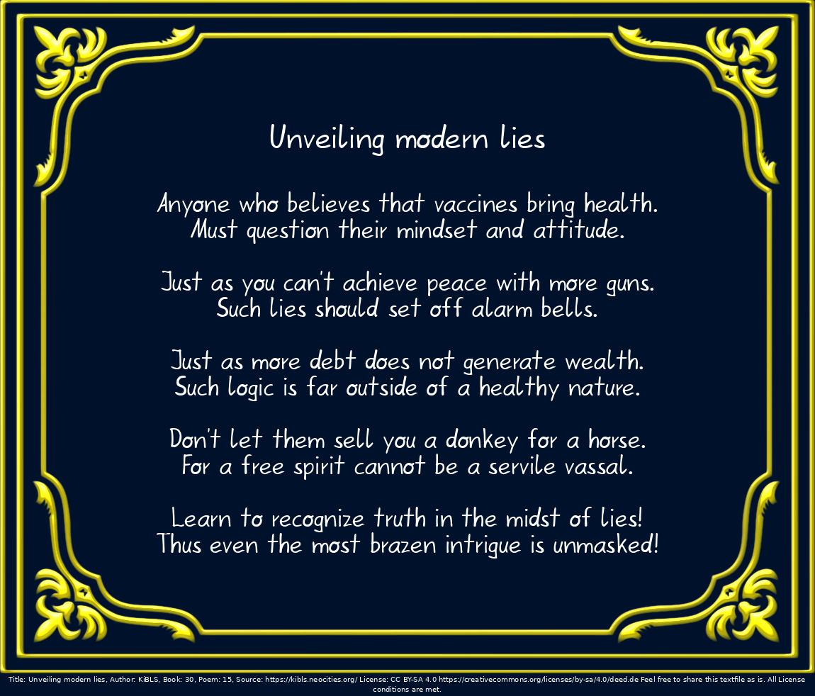 Unveiling modern lies