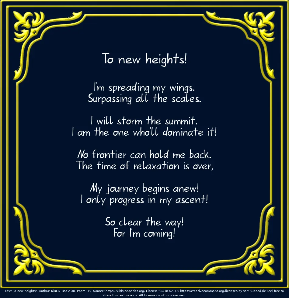 To new heights!