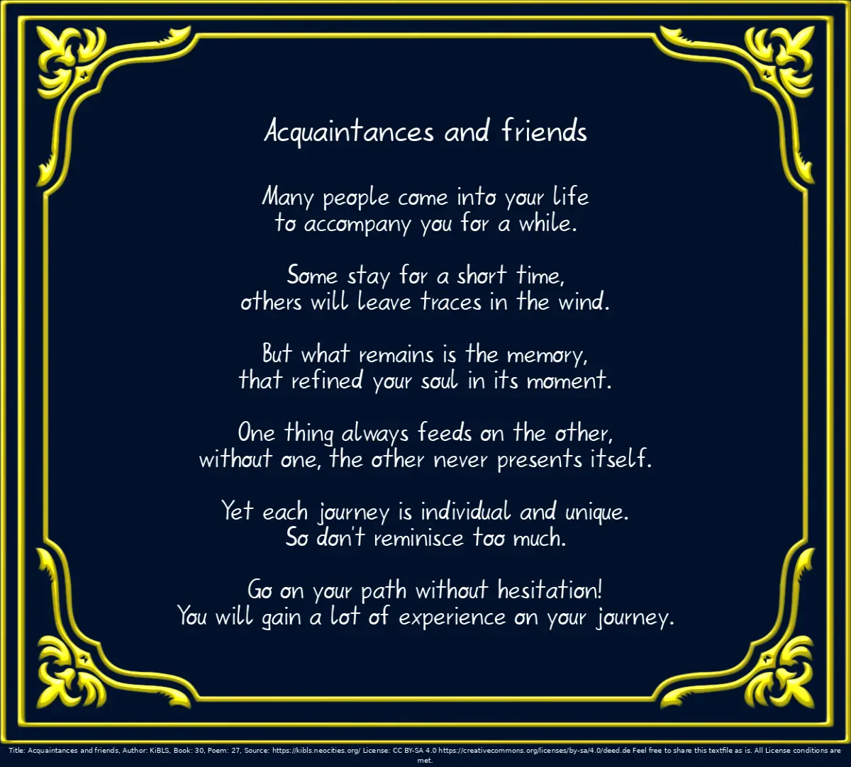 Acquaintances and friends