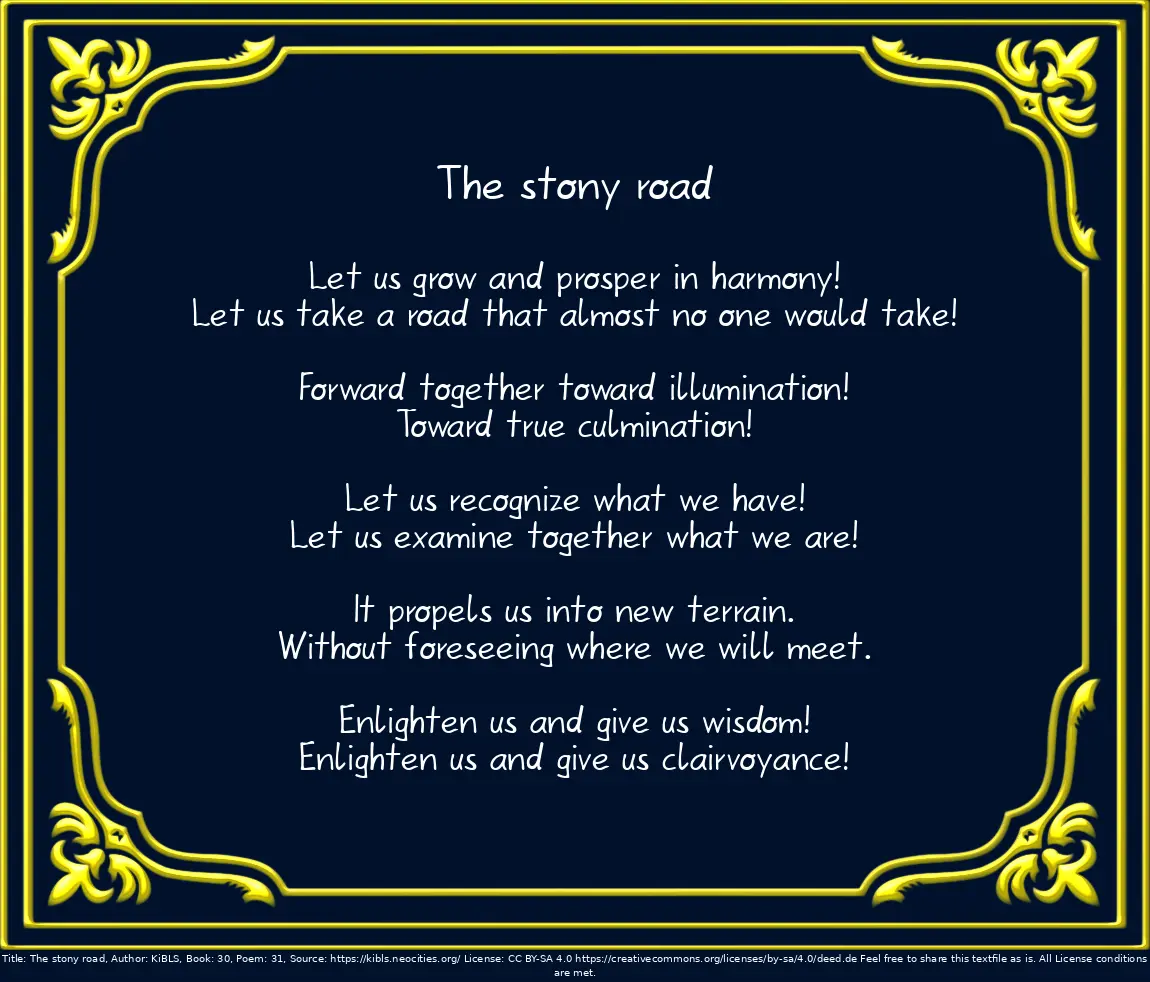 The stony road
