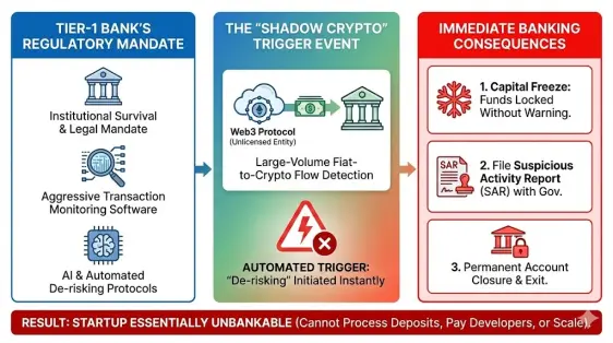 Infographic explaining exactly why Tier-1 banks freeze