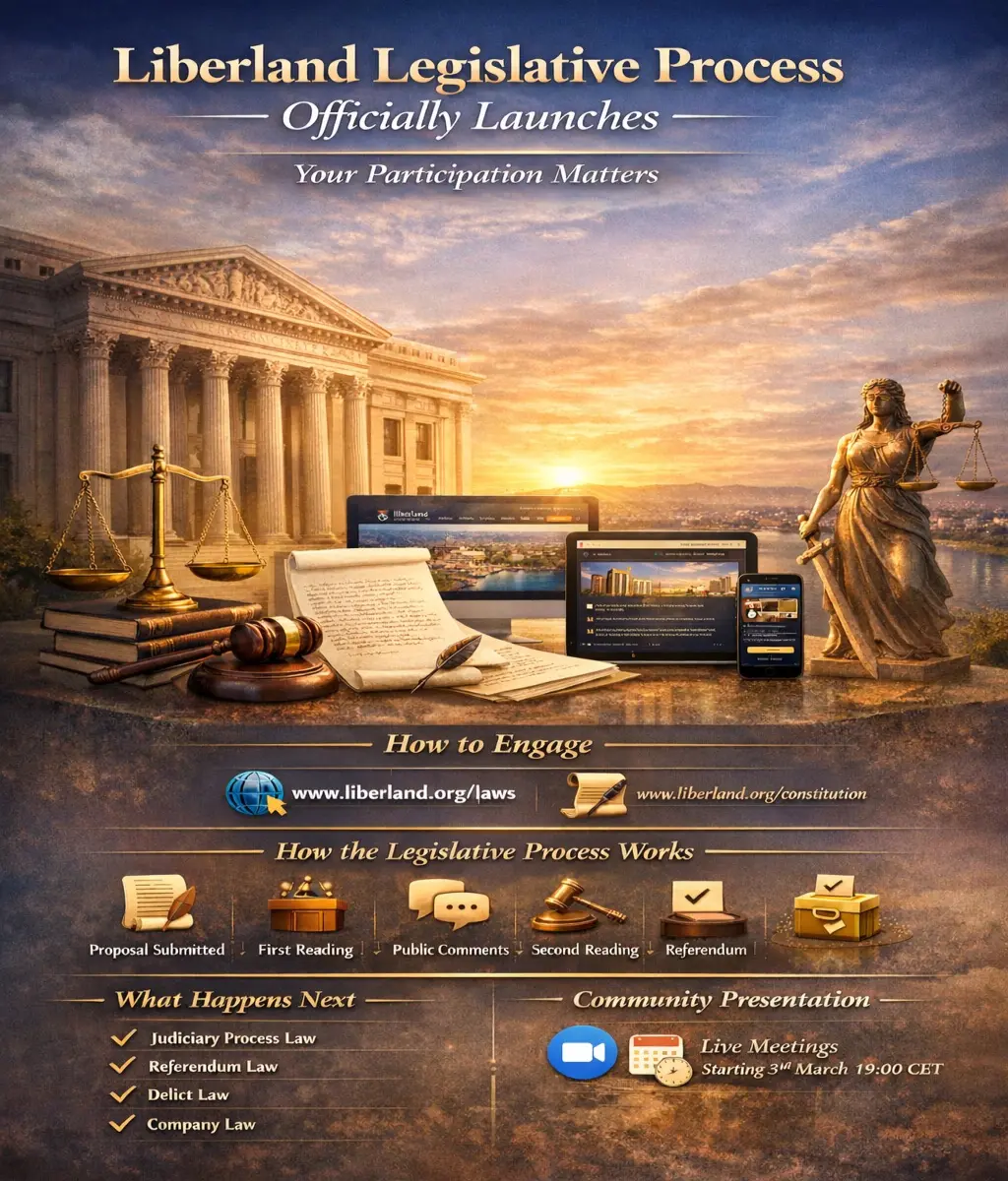 Liberland Legislative Process Officially Launches – Your Participation Matters