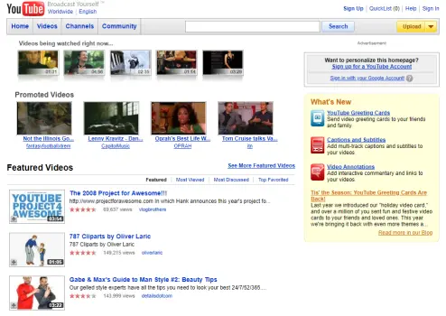 Youtube 2008