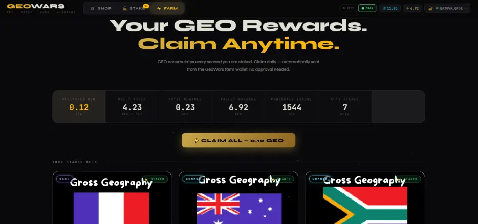 geowars game geo token