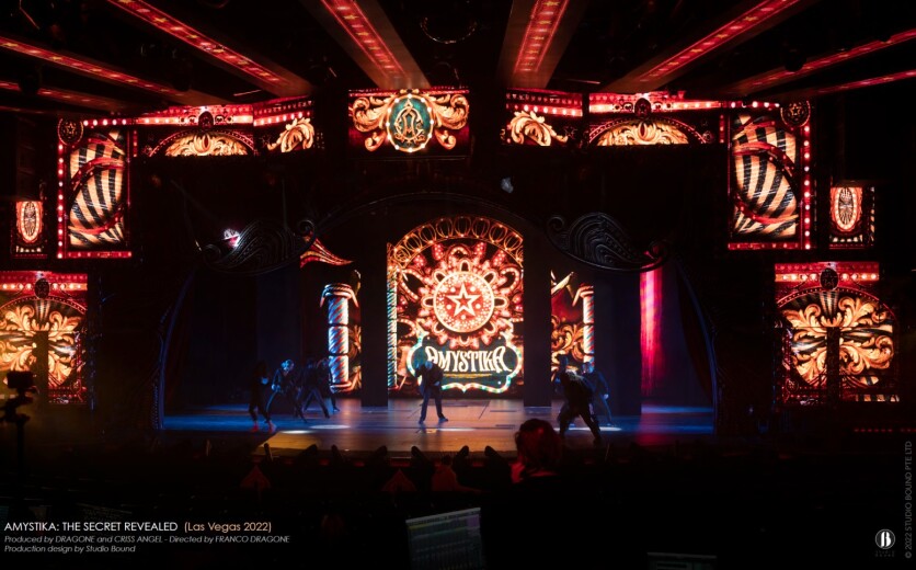 Amystika: The Secret Revealed — Las Vegas (2022) Amystika: The Secret Revealed | Las Vegas (2022) | Production Design by Patrick Larsen, Studio Bound | Produced by Dragone and Criss Angel | Directed by Franco Dragone