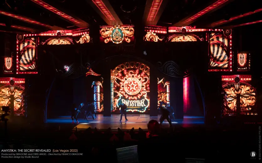Amystika: The Secret Revealed — Las Vegas (2022) Amystika: The Secret Revealed | Las Vegas (2022) | Production Design by Patrick Larsen, Studio Bound | Produced by Dragone and Criss Angel | Directed by Franco Dragone