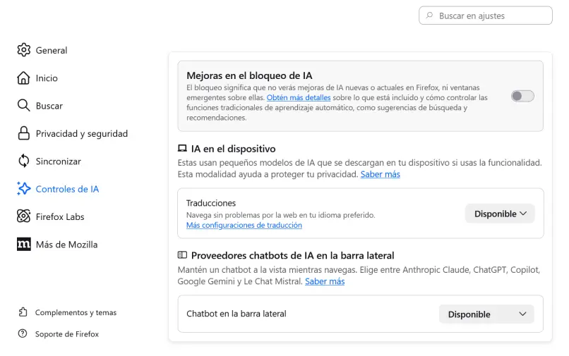 Configuración de Mozilla Firefox