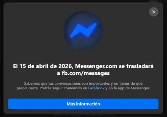 Messenger.com cerrará pronto