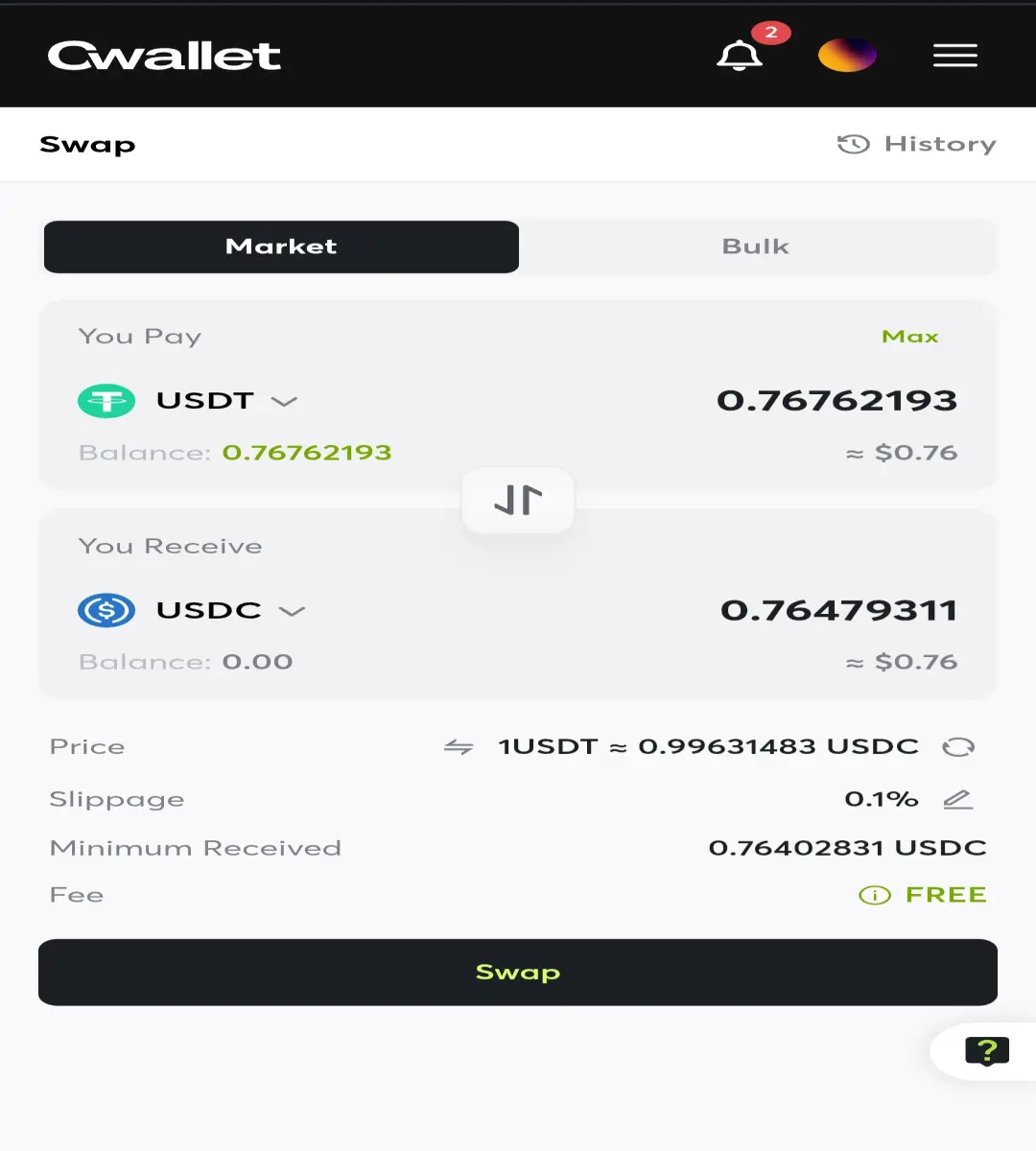 Cwallet crypto swap