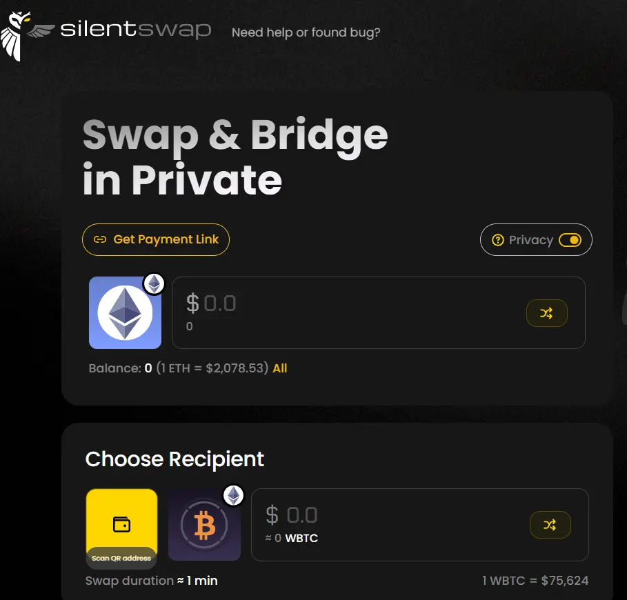 SilentSwap Blockchain Web3 Privacy
