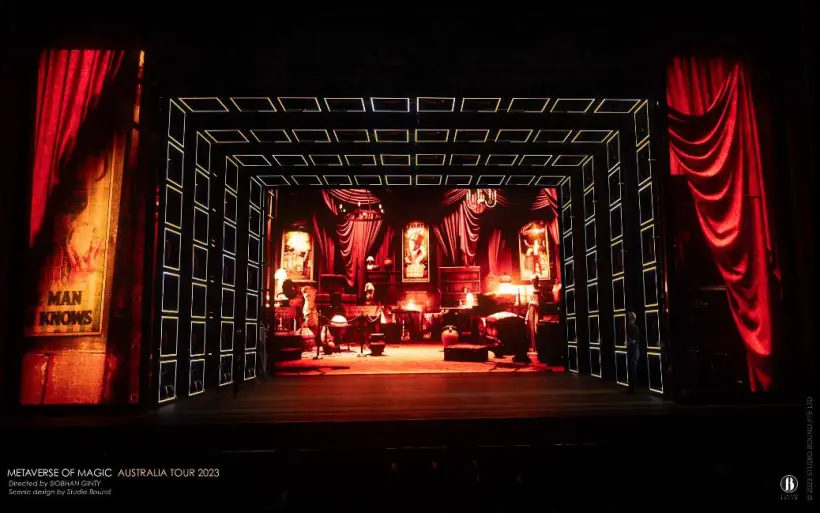 Metaverse of Magic, Australia Tour 2023–2024 (Sydney Coliseum, Canberra Theatre Centre, QPAC). Production Designer and Set/Costume Designer: Patrick Larsen / Studio Bound.
