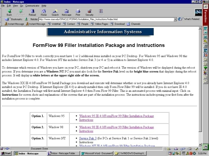 Antiguo Netscape Navigator