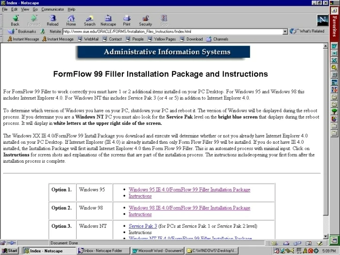 Antiguo Netscape Navigator