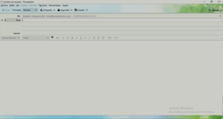 Interfaz de Thunderbird