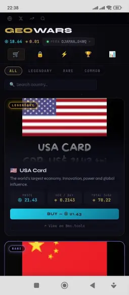 geowars geo token algorand game stake