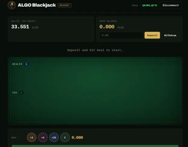 algorand blackjack criptomedia