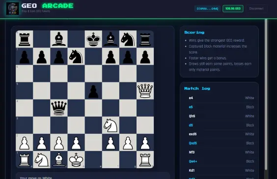 chess on geo arcade algorand