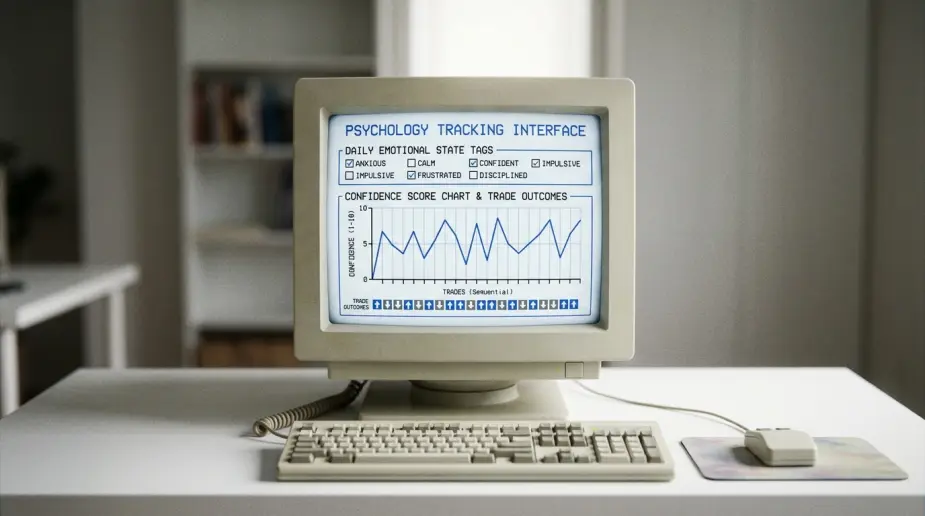 Structured psychology tracking connects emotional state to actual trade outcomes over time.