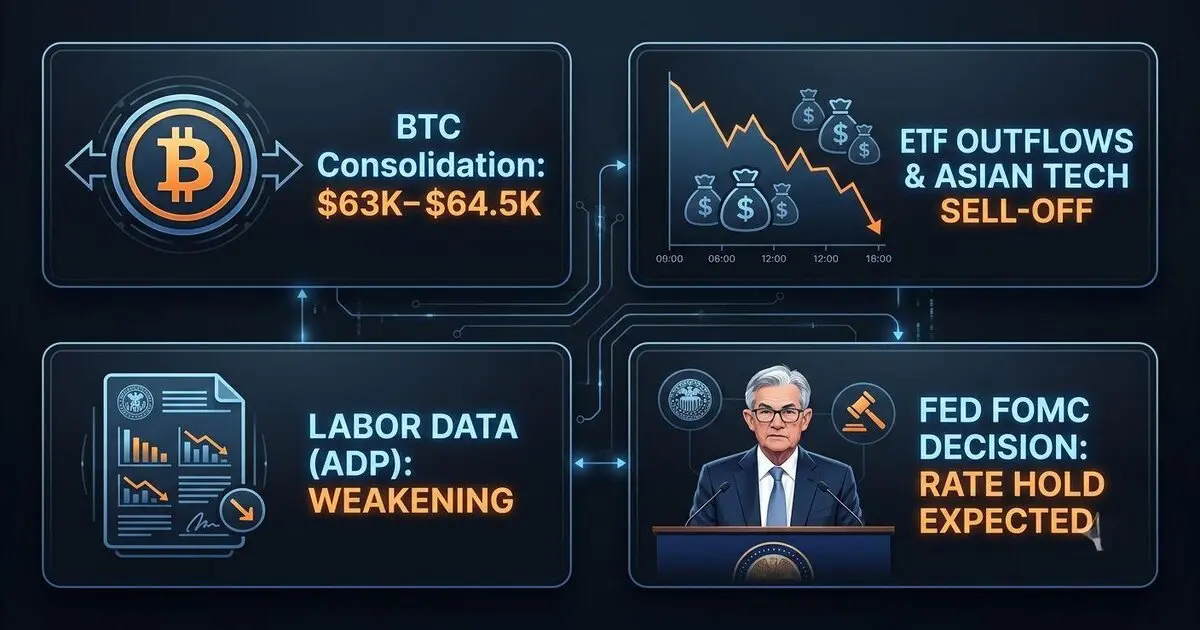 Bitcoin price chart showing $63K support level and a $510M liquidation spike.