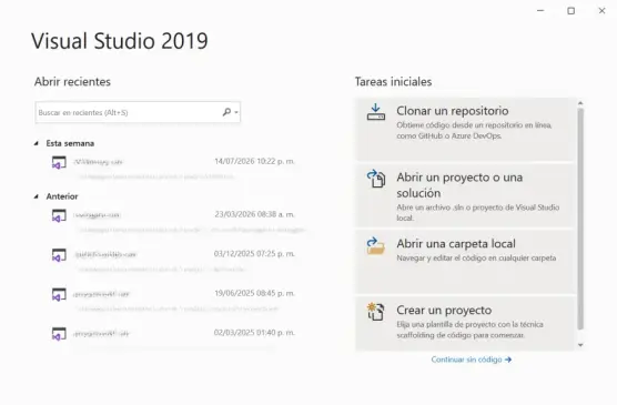 Inicio Visual Studio